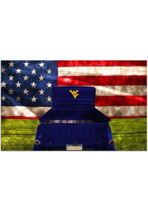 West Virginia Mountaineers Patriotic Retro Truck Sign - Blue