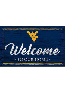 West Virginia Mountaineers Team Welcome 11x19 Sign - Blue