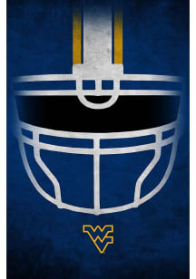 West Virginia Mountaineers Ghost Helmet 17x26 Sign - Blue