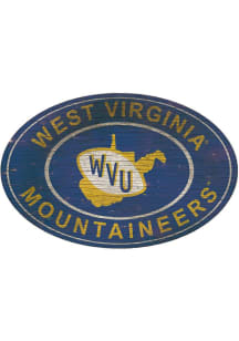 West Virginia Mountaineers 46 Inch Heritage Oval Sign - Blue