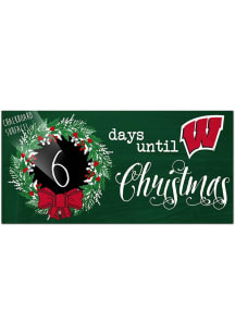 Wisconsin Badgers Chalk Christmas Countdown Sign - Red