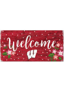 Wisconsin Badgers Welcome Floral Sign - Red