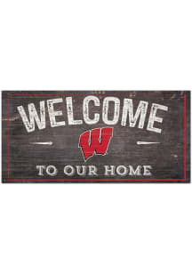 Wisconsin Badgers Welcome Distressed Sign - Red