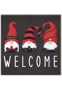 Wisconsin Badgers Welcome Gnomes Sign - Red