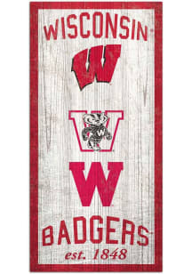 Wisconsin Badgers Heritage 6x12 Sign - Red