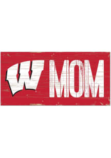 Wisconsin Badgers MOM Sign - Red