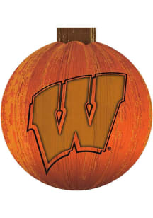 Wisconsin Badgers Halloween Pumpkin Sign - Red