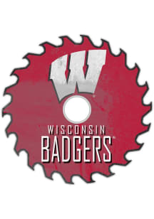 Wisconsin Badgers Rust Circular Saw Sign - Red