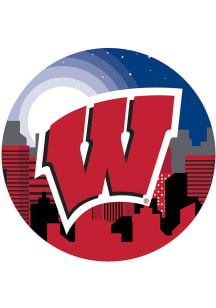 Wisconsin Badgers Landscape Circle Sign - Red