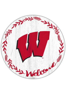 Wisconsin Badgers Welcome Circle Sign - Red