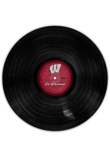 Wisconsin Badgers 12 Inch Vinyl Circle Sign - Red