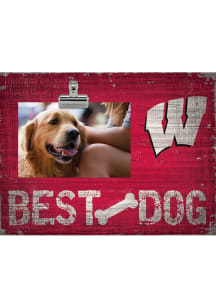 Wisconsin Badgers Best Dog Clip Picture Frame - Red