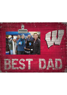 Wisconsin Badgers Best Dad Clip Picture Frame - Red