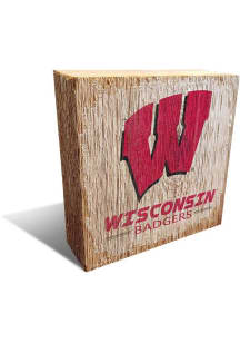 Wisconsin Badgers Logo Block Sign - Red