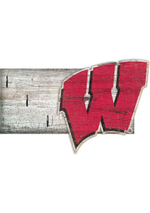 Wisconsin Badgers Key Holder Sign - Red