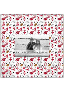 Wisconsin Badgers Floral Pattern Picture Frame - Red