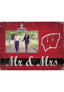 Wisconsin Badgers Mr and Mrs Clip Picture Frame - Red
