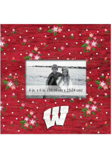 Wisconsin Badgers Floral Picture Frame - Red