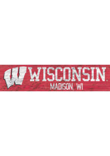 Wisconsin Badgers 6x24 Sign - Red