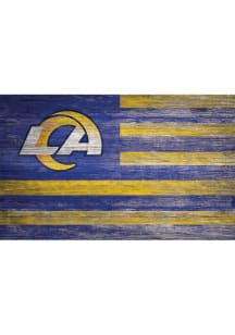 Los Angeles Rams Distressed Flag 11x19 Sign - Blue