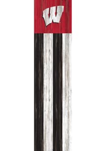 Wisconsin Badgers 24 Inch Flag Leaner Sign - Red