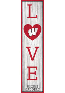 Wisconsin Badgers 24 Inch Love Leaner Sign - Red