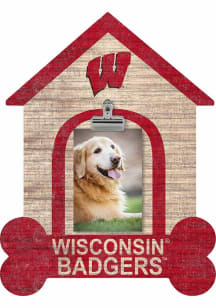 Wisconsin Badgers Dog Bone House Clip Picture Frame - Red