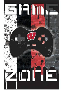 Wisconsin Badgers Grunge Game Zone Sign - Red