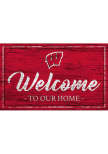 Wisconsin Badgers Team Welcome 11x19 Sign - Red