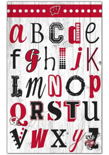 Wisconsin Badgers Alphabet Sign - Red