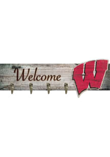 Wisconsin Badgers Coat Hanger Sign - Red
