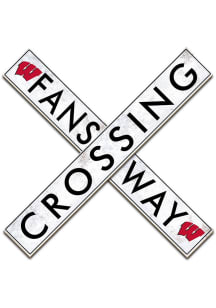 Wisconsin Badgers 24 Inch Fans Way Crossing Wall Art - Red