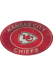 Kansas City Chiefs 46in Heritage Oval Sign - Red