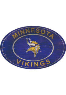 Minnesota Vikings 46in Heritage Oval Sign - Purple
