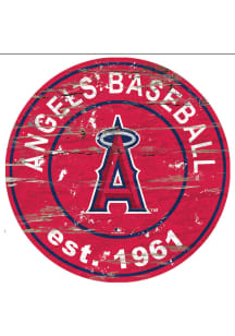 Los Angeles Angels Established Date Circle 24 Inch Sign - Red