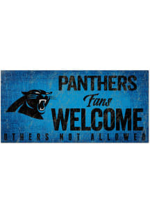 Carolina Panthers Fans Welcome 6x12 Sign - Blue