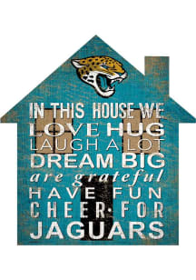 Jacksonville Jaguars House 12in Sign - Teal