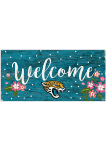 Jacksonville Jaguars Welcome Floral Sign - Teal