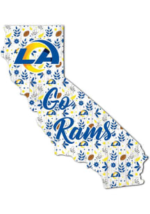 Los Angeles Rams 24in Floral State Sign - Blue