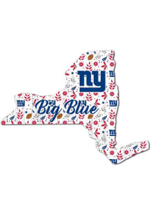 New York Giants 12in Floral State Sign - Blue