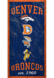 Denver Broncos Heritage 6x12 Sign - Navy Blue