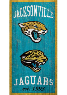 Jacksonville Jaguars Heritage 6x12 Sign - Teal