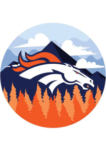 Denver Broncos Landscape Circle Sign - Navy Blue