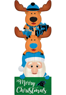 Carolina Panthers 31in Santa Stack Leaner Sign - Blue