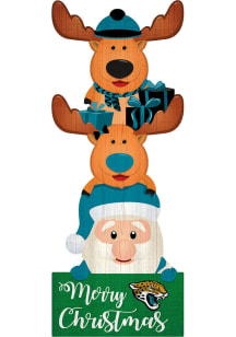 Jacksonville Jaguars 31in Santa Stack Leaner Sign - Teal