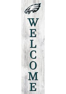 Philadelphia Eagles 24in Welcome Leaner Sign - White