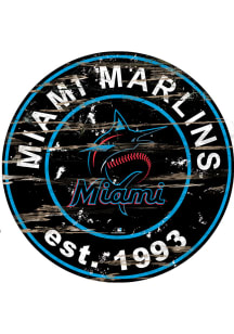 Miami Marlins Established Date Circle 24 Inch Sign - Black