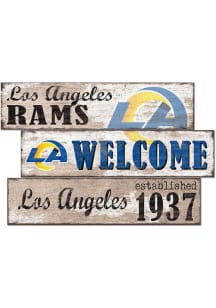 Los Angeles Rams 3 Plank Welcome Sign - Blue