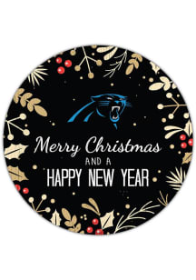 Carolina Panthers Merry Christmas and New Year Circle Sign - Blue