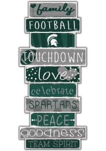 Michigan State Spartans Celebrations Stack 24 Inch Sign - Grey